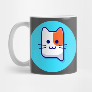 Cute Cat Head Cartoon Vector Icon Illustration Mug